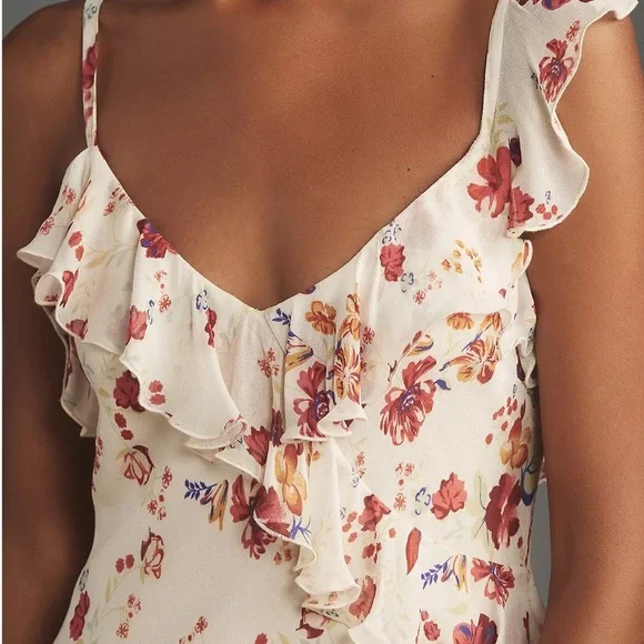 NWT Let Me Be Anthropologie Sleeveless Ruffle Maxi Dress - Picture 4 of 8